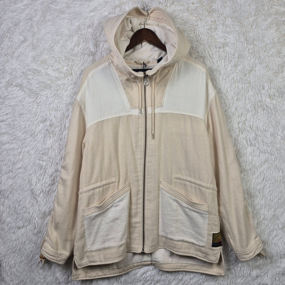 Scotch & Soda Amsterdams Blauw Hooded Zip Jacket Cream White Colorblock NEW